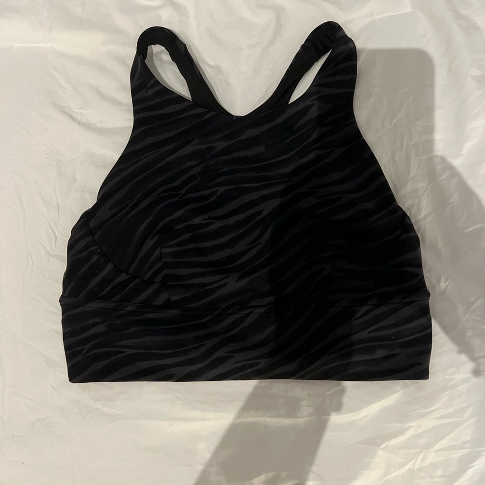 Black Zebra high neck Lululemon Bra top